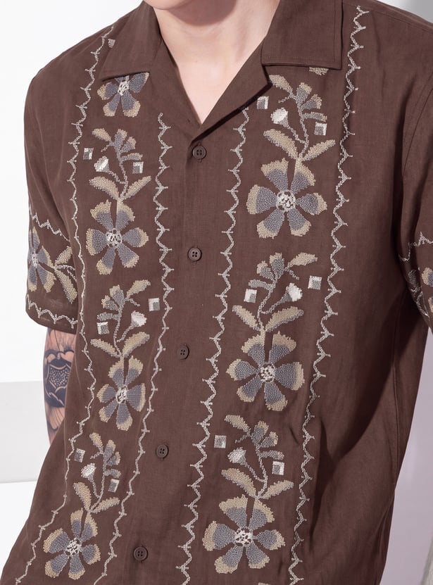 URB_N Men Embroidered Shirt