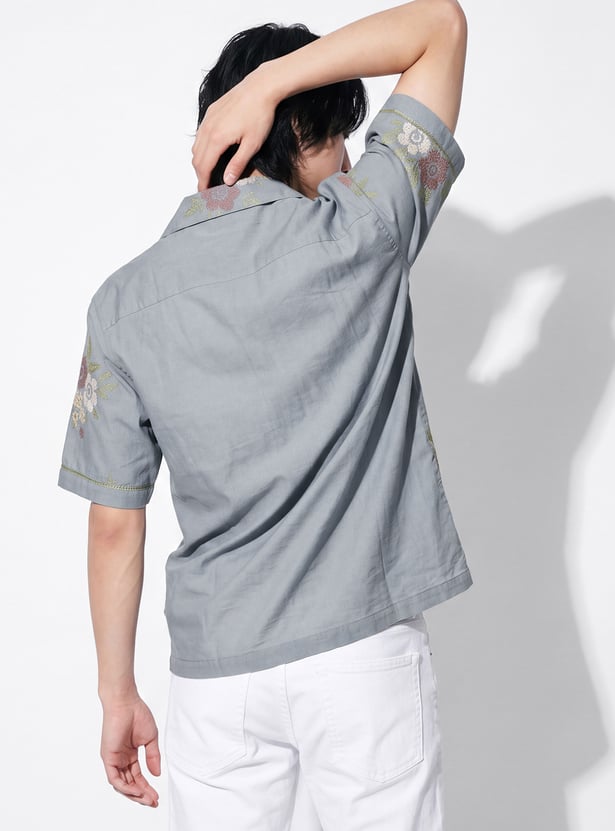 URB_N Men Embroidered Resort Shirt