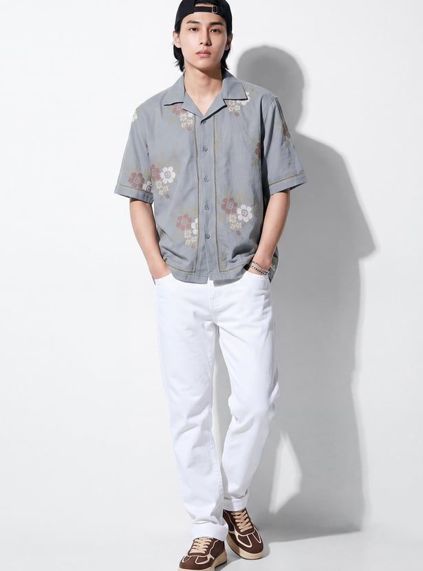 URB_N Men Embroidered Resort Shirt