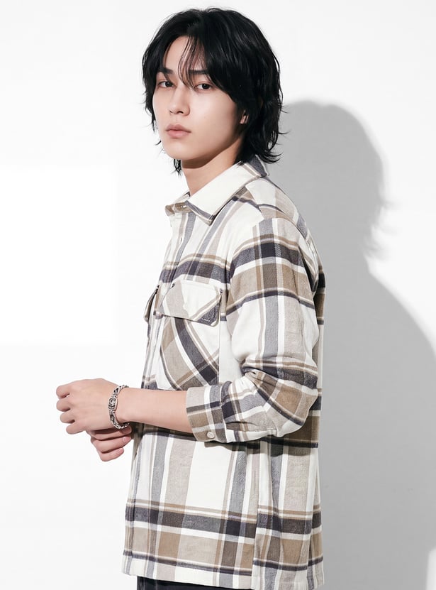 URB_N Men Checked Oversized Shirt