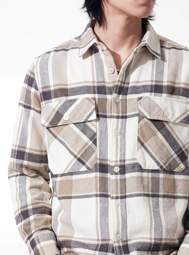 URB_N Men Checked Oversized Shirt
