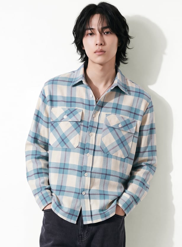 URB_N Men Checked Oversized Shirt