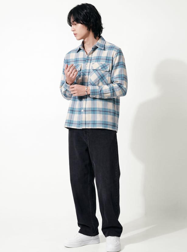 URB_N Men Checked Oversized Shirt