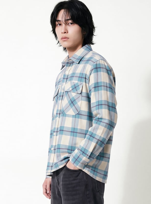 URB_N Men Checked Oversized Shirt