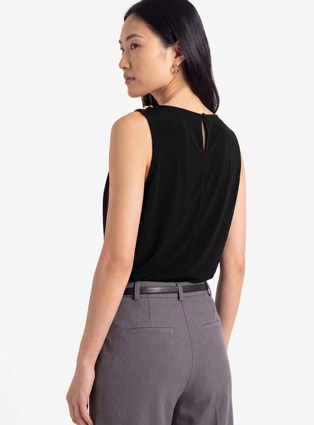 Women Solid Cowl Neck Top
