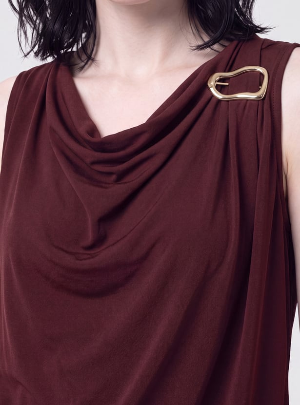 Women Solid Cowl Neck Top