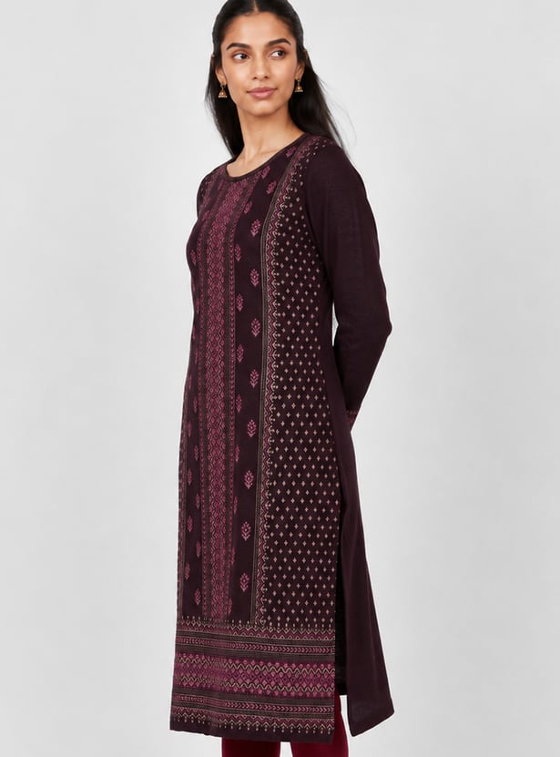 Women Knit Straight Winter Kurta