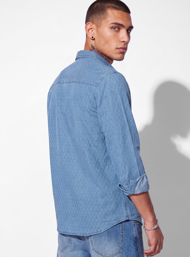 Men Textured Regular Shirt