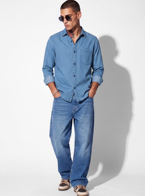 Men Textured Regular Shirt