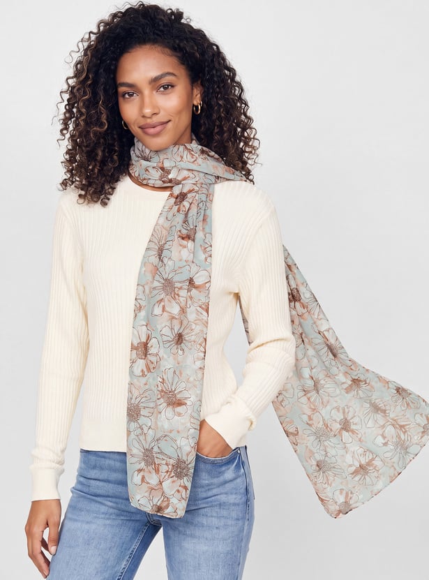Women Floral Print Scarf