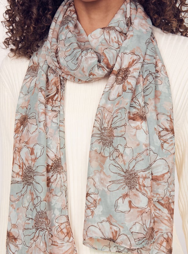 Women Floral Print Scarf