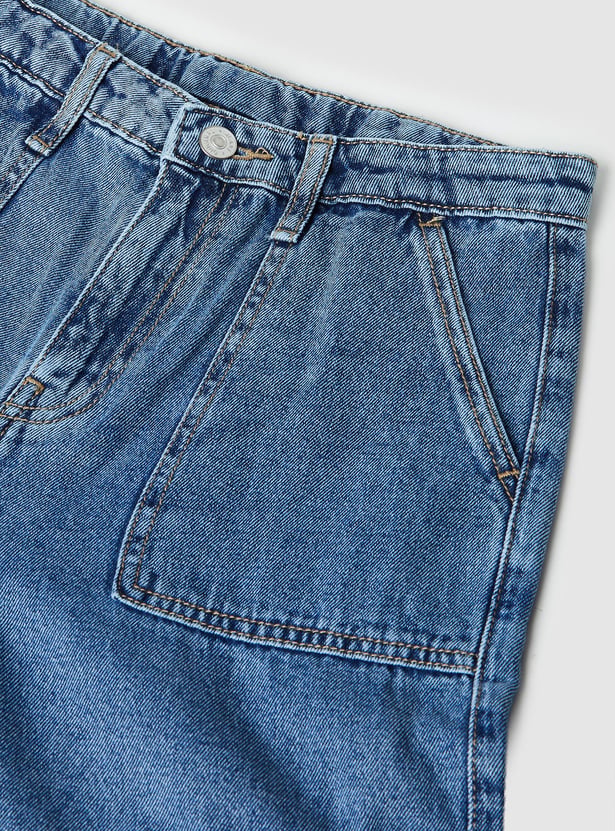 Girls Mid-Rise Cargo Jeans