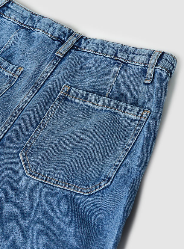 Girls Mid-Rise Cargo Jeans