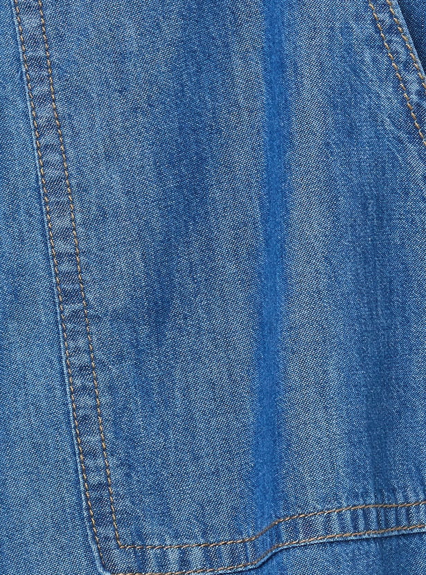 Girls Mid-Wash Wide-Leg Jeans