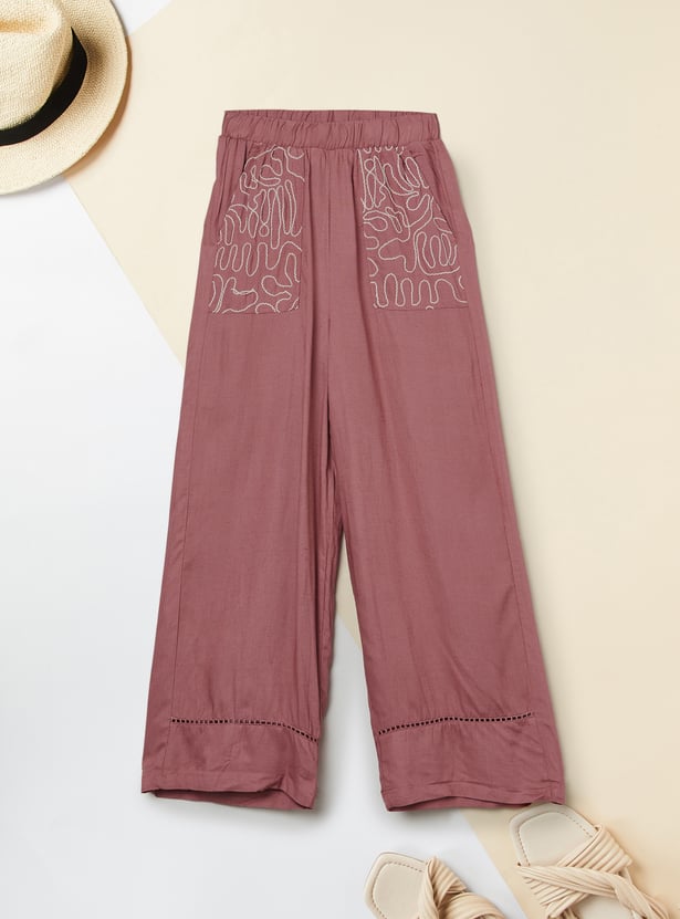 Girls Embroidered Trousers