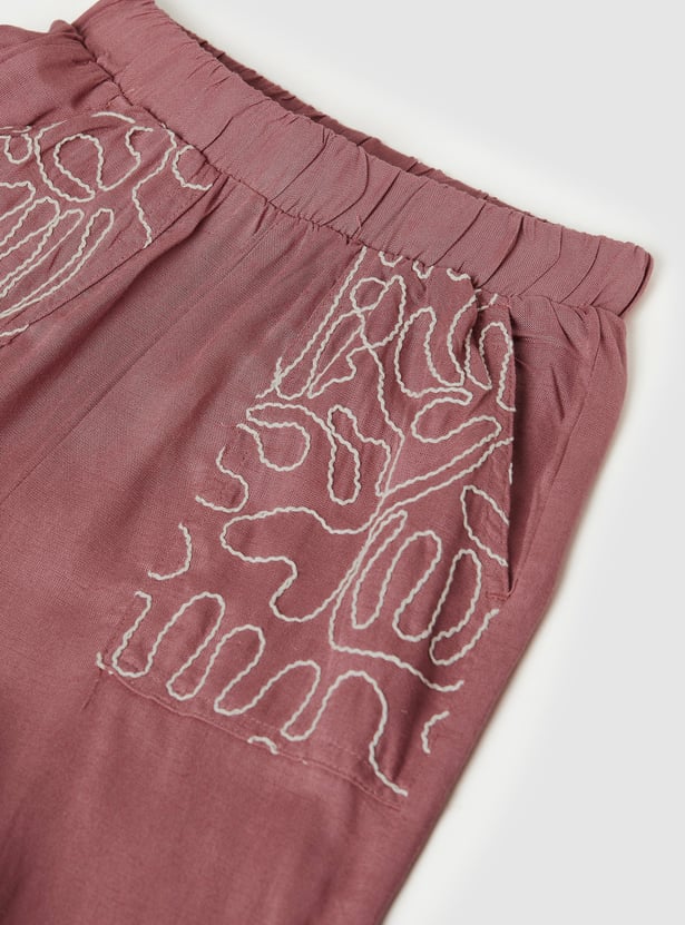 Girls Embroidered Trousers