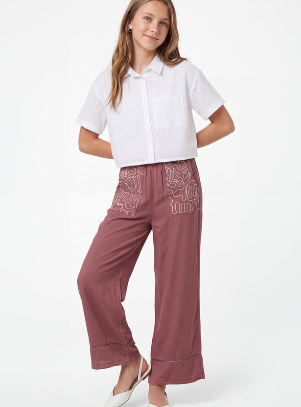 Girls Embroidered Trousers