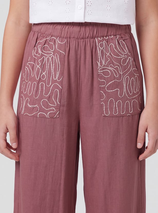 Girls Embroidered Trousers