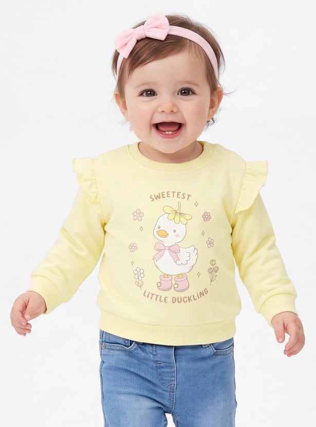 Girls Duck Printed Sweatshirt