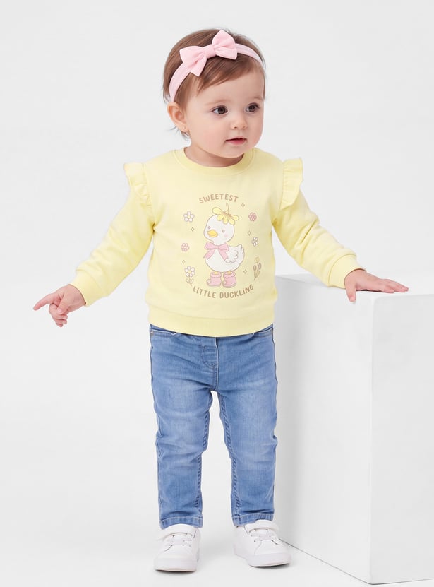 Girls Duck Printed Sweatshirt