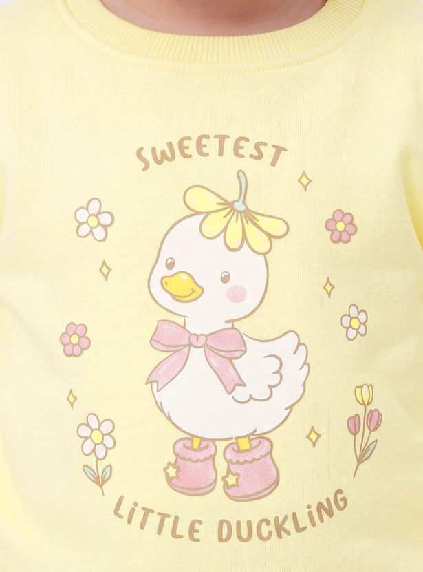 Girls Duck Printed Sweatshirt