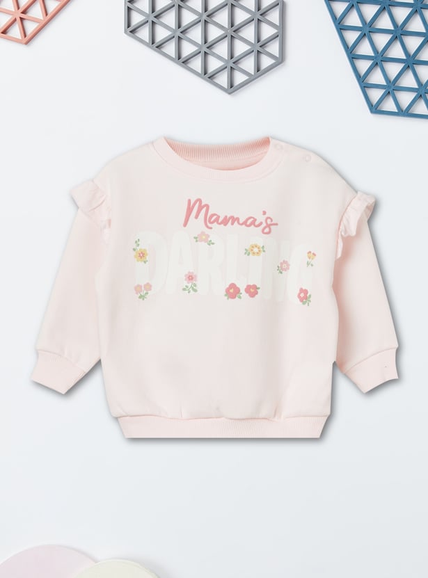 Girls Floral Print Sweatshirt