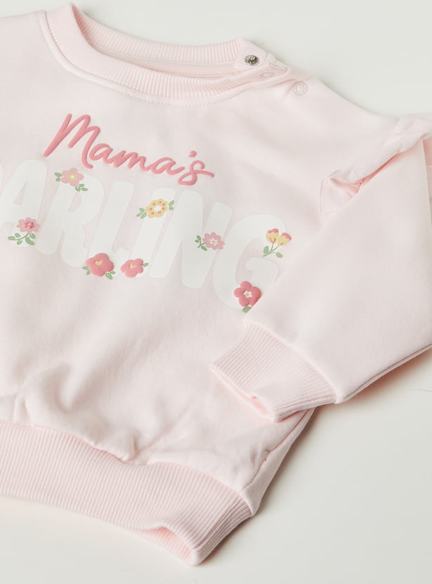Girls Floral Print Sweatshirt