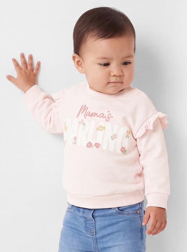 Girls Floral Print Sweatshirt