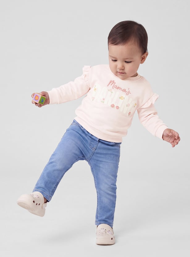 Girls Floral Print Sweatshirt