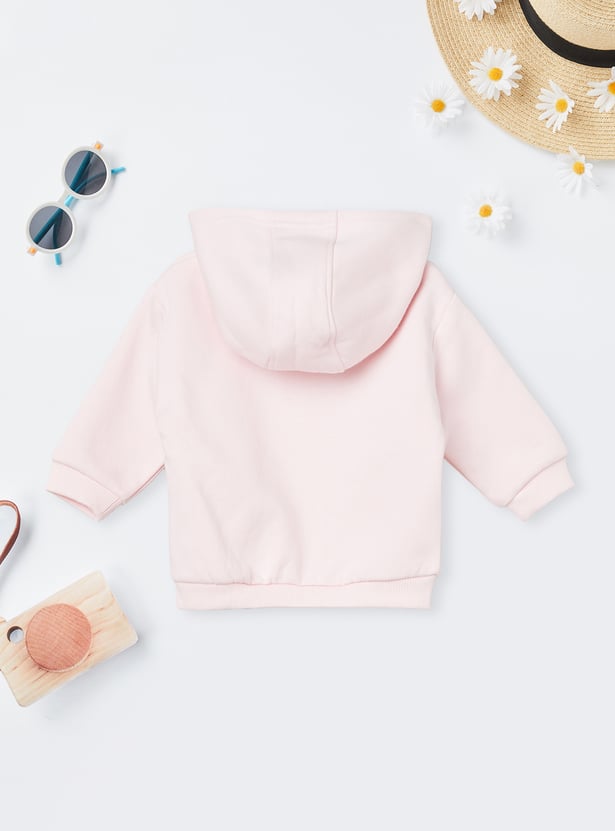 Girls Embroidered Zipper Hoodie