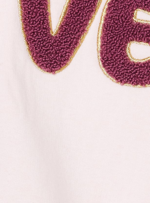 Girls Embroidered Zipper Hoodie