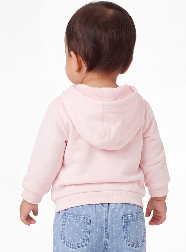 Girls Embroidered Zipper Hoodie
