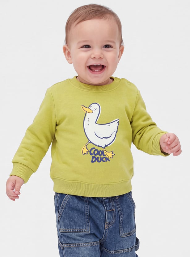 Boys Duck Printed Pullover Sweatshirt