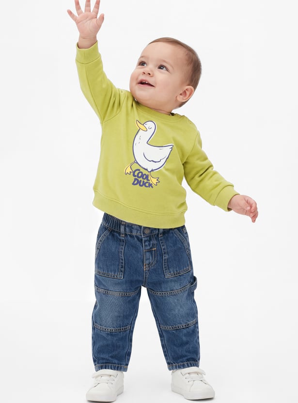 Boys Duck Printed Pullover Sweatshirt