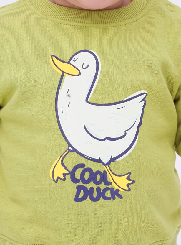 Boys Duck Printed Pullover Sweatshirt