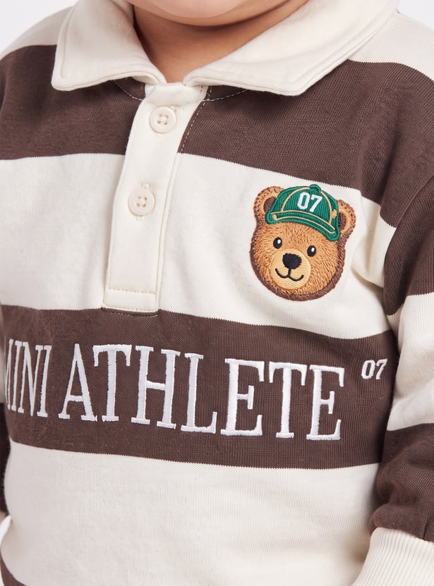 Boys Striped Collared Sweatshirt