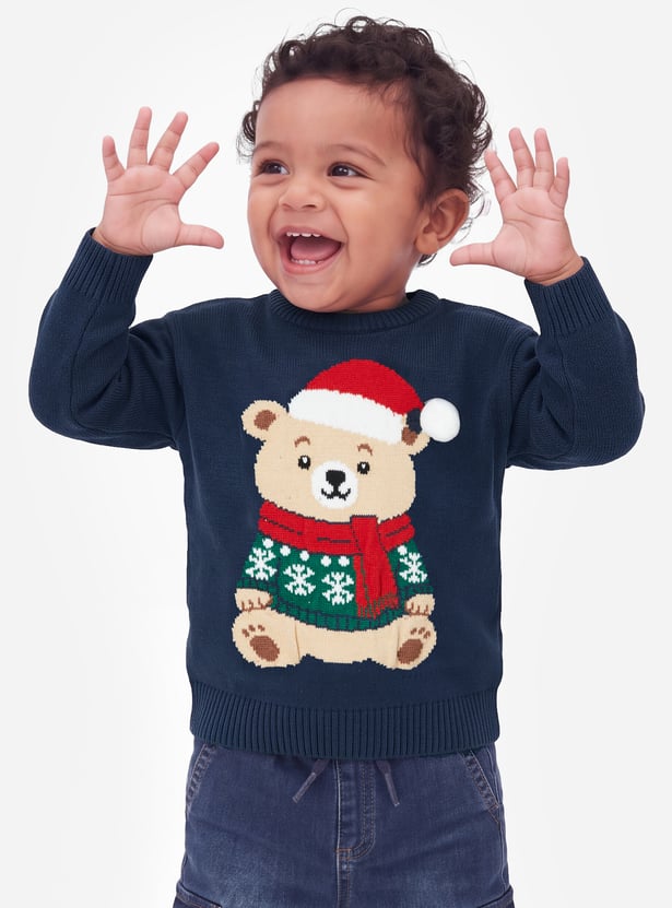 Max Acrylic Knitted Crew Neck Sweater
