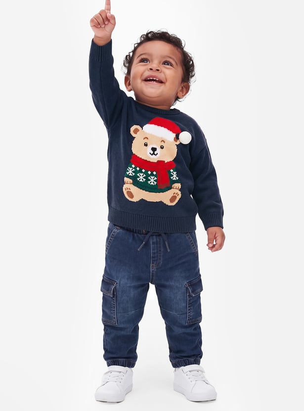 Max Acrylic Knitted Crew Neck Sweater