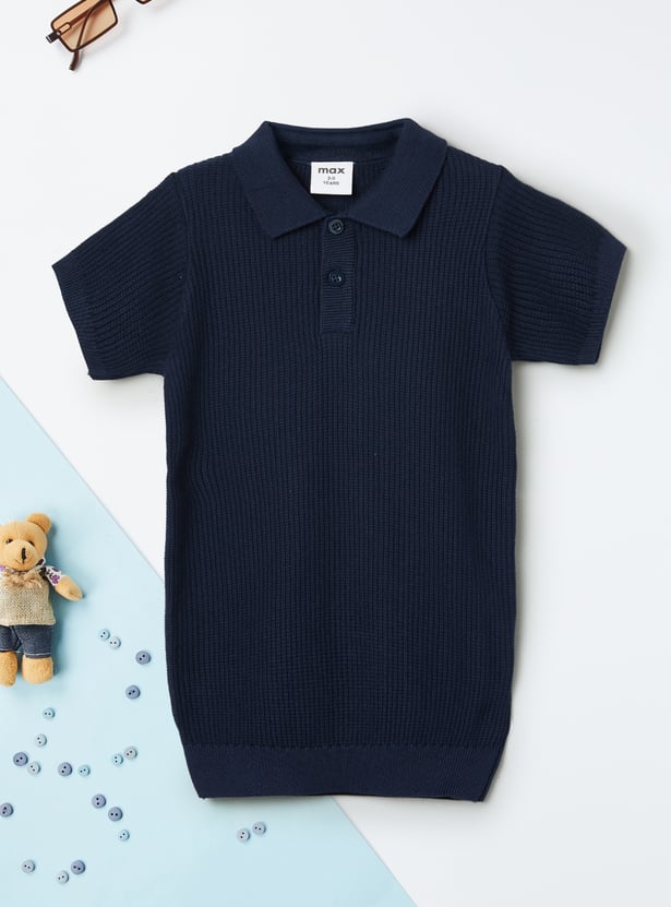Boys Solid Polo T-shirt