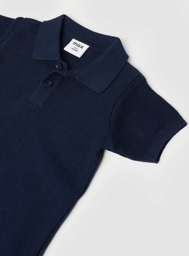 Boys Solid Polo T-shirt