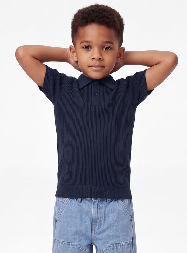 Boys Solid Polo T-shirt