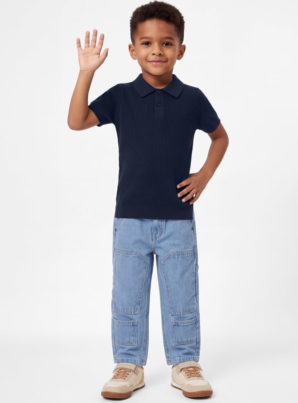 Boys Solid Polo T-shirt