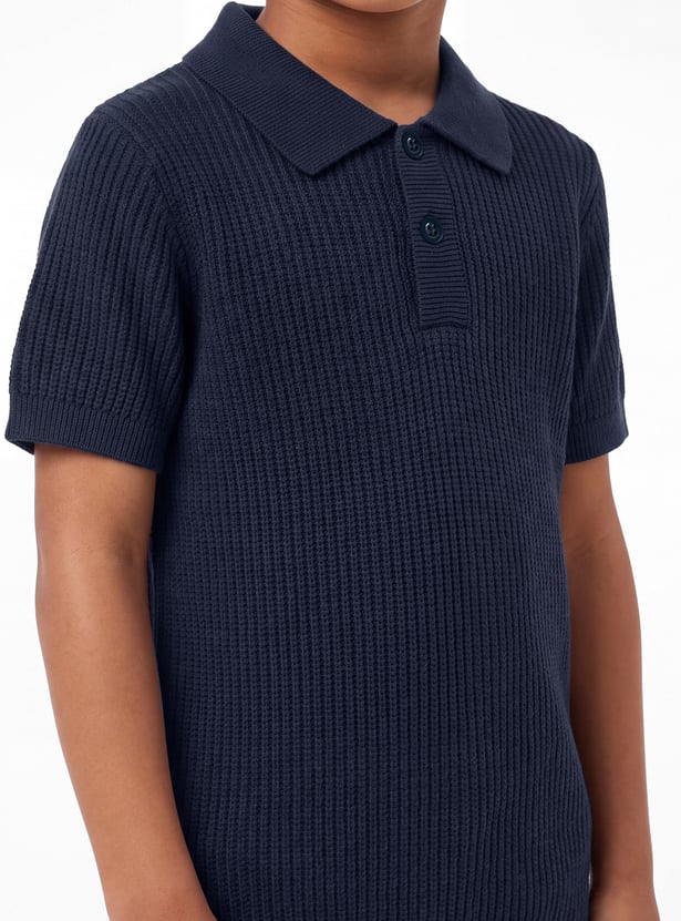 Boys Solid Polo T-shirt