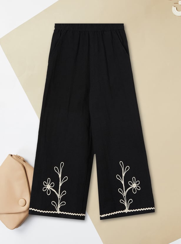 Girls Embroidered Trousers Set