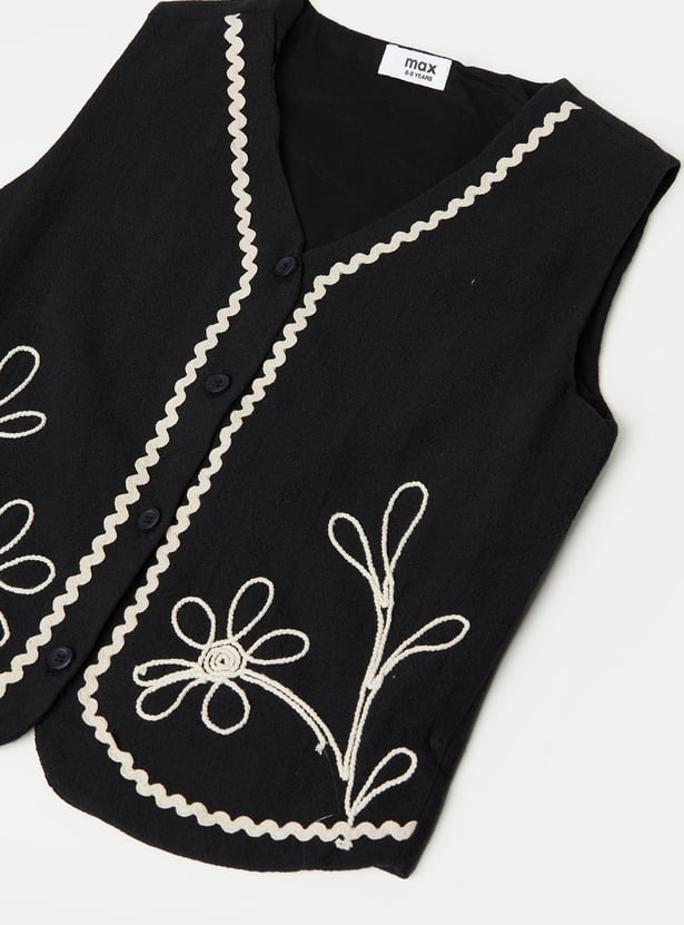 Girls Embroidered Trousers Set