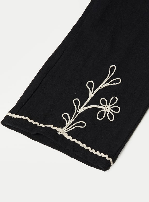 Girls Embroidered Trousers Set