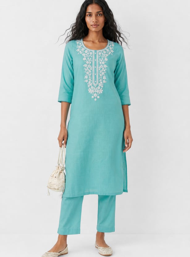 Women Embroidered Kurta Set