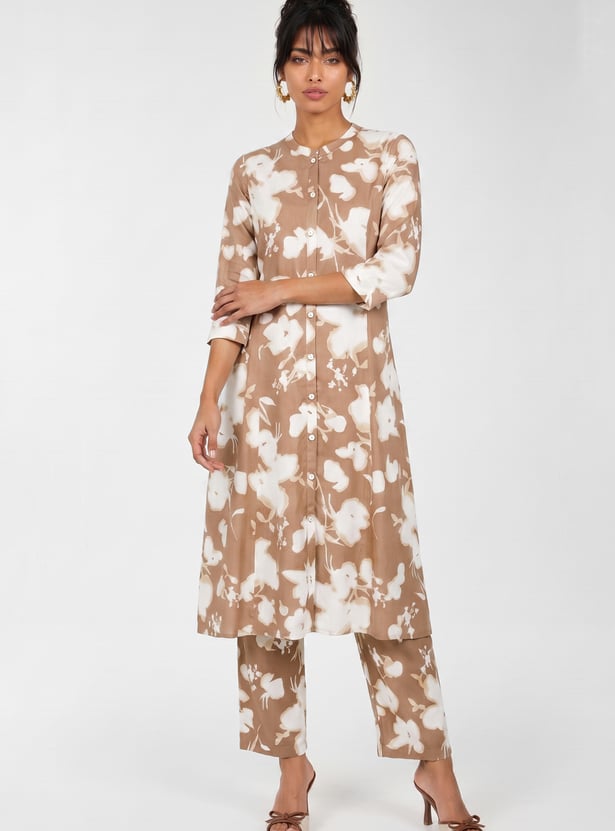Women Floral Print A-line Kurta Set