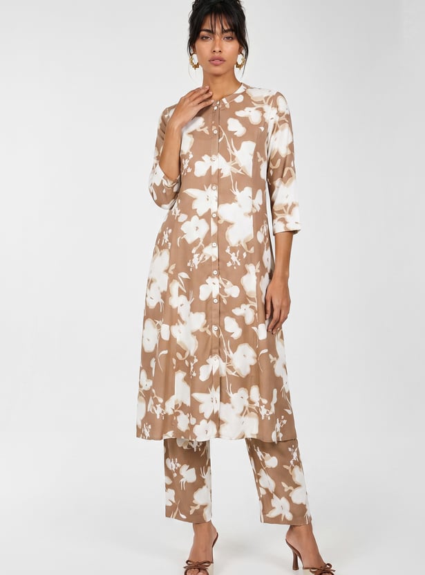 Women Floral Print A-line Kurta Set