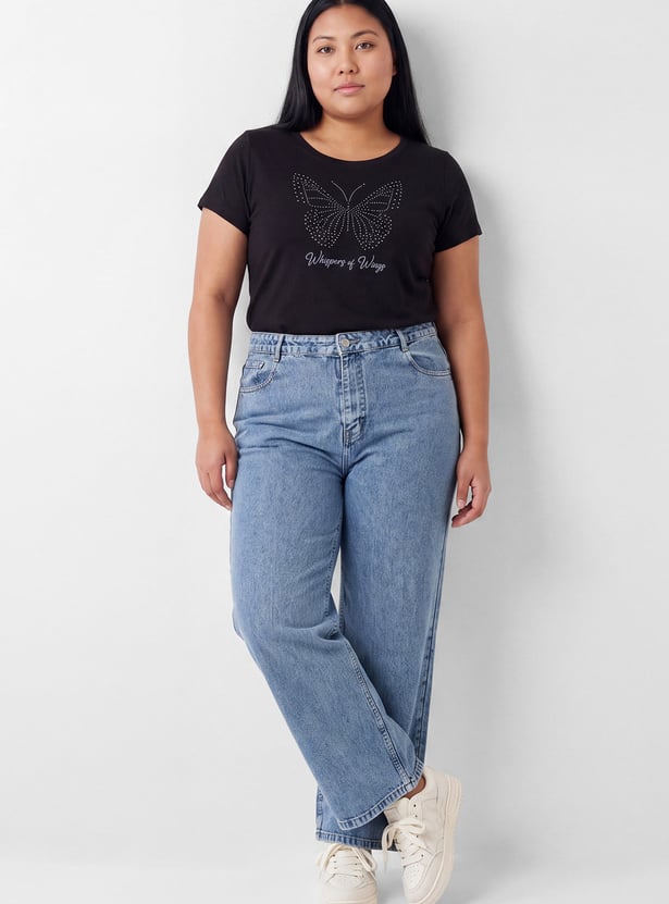 Women High-Rise Wide Leg Jeans